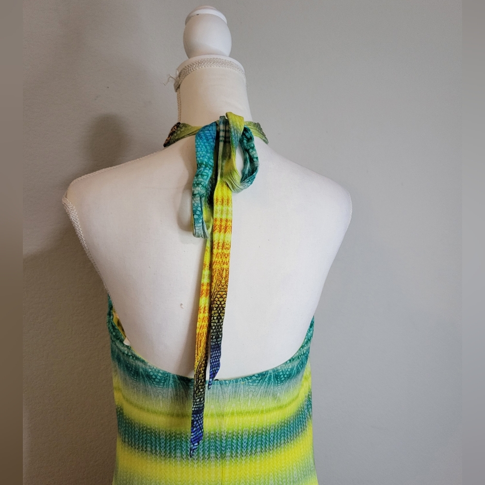 Sky Vibrant Blue and Yellow Maxi Dress - Picture 6 of 6